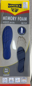 רפידות קצף זיכרון לנעליים מידה 46/47 בלבד – URIEL Foot Care Memory Foam Insoles