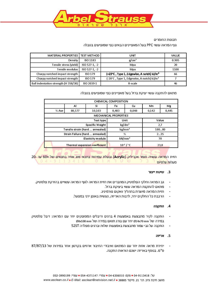 מראה פנורמית להתקנה עצמית 60/80 ס"מ