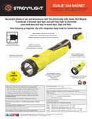 פנס ידני קומפקטי וקשוח בעל תאורה כפולה DUALIE 3 AA streamlight