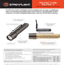 פנס טקטי רב שימושי נטען POLYTAC X USB - FLASHLIGHT streamlight