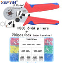 Tubular terminal crimping tools mini electrical pliers HSC8 10SA/6-4 0.25-10mm2 23-7AWG 6-6A 0.25-6mm2 high precision clamp set